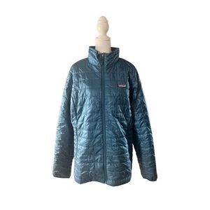 Patagonia Women's Lagom Blue Water Resistant Nano Puff Jacket Size XL NWT
